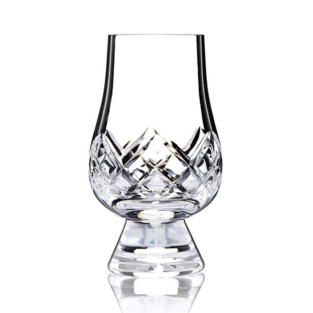 Glencairn Crystal Cut Tartan Whisky Glass (2 Pack + Leather Case)