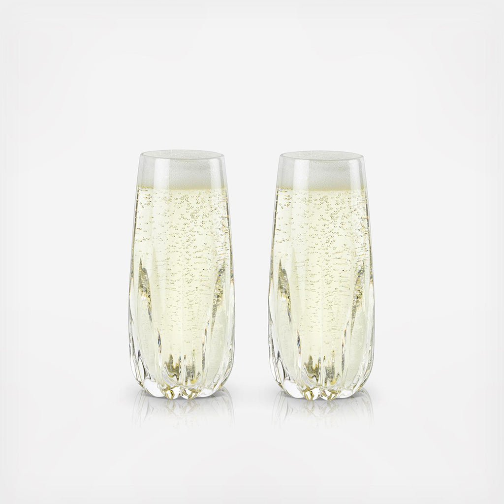 VISKI Crystal Cactus Champagne Flutes, set of 2